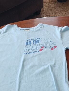 'On The Run' Light Blue Kids Graphic Tee